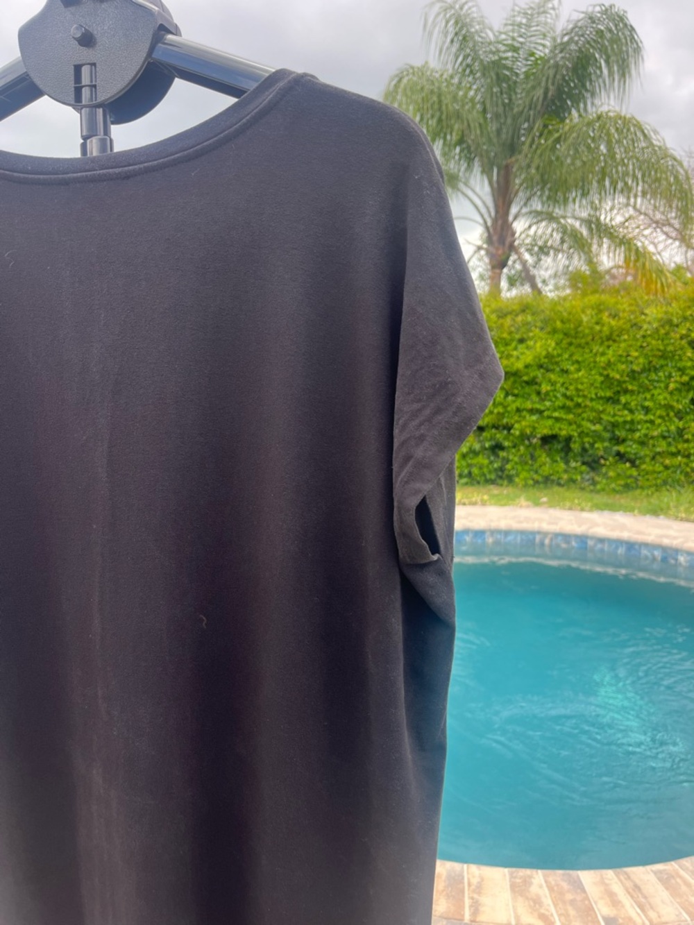 Eileen Fisher Black V-Neck Tunic dress Size Large - Picture 6 of 10
